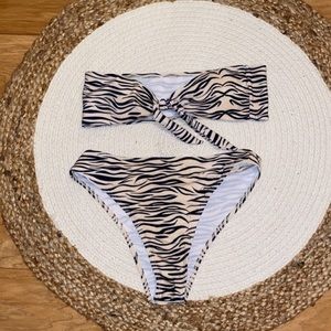 Zebra bandeau bikini NWOT